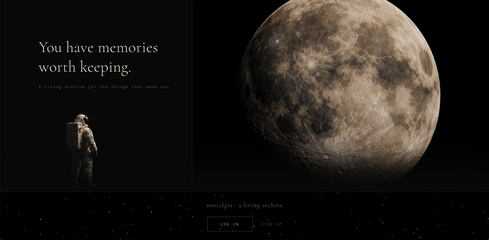 nostalgia landing page
