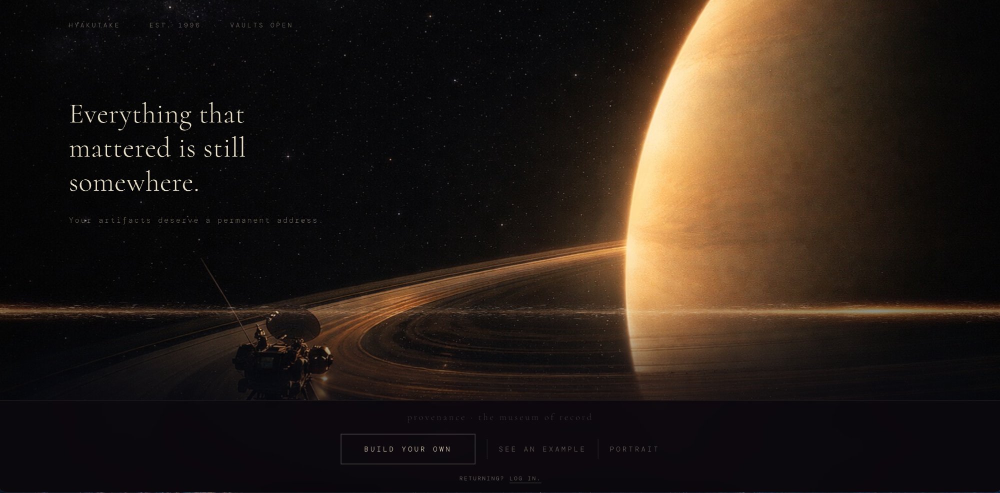 PROVENANCE landing page